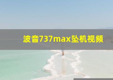 波音737max坠机视频