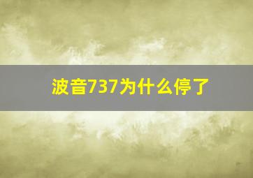 波音737为什么停了