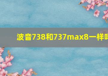 波音738和737max8一样吗