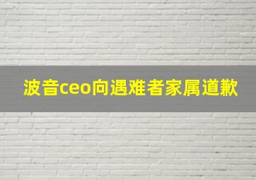 波音ceo向遇难者家属道歉