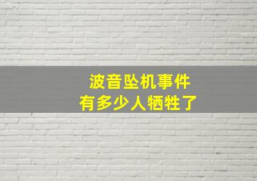 波音坠机事件有多少人牺牲了