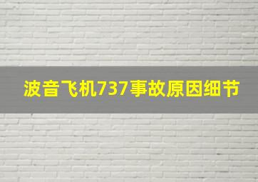 波音飞机737事故原因细节