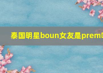 泰国明星boun女友是prem吗