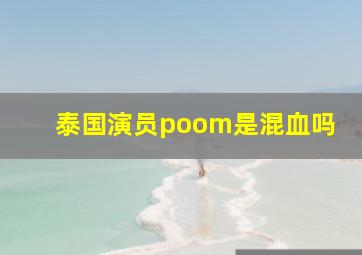 泰国演员poom是混血吗