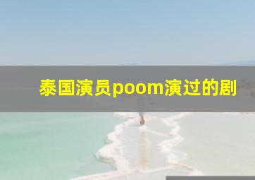 泰国演员poom演过的剧