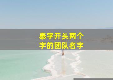 泰字开头两个字的团队名字