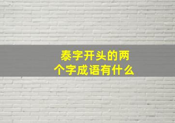 泰字开头的两个字成语有什么