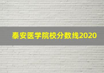 泰安医学院校分数线2020