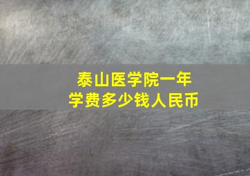 泰山医学院一年学费多少钱人民币