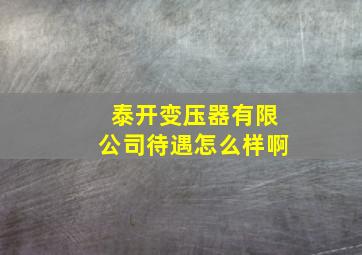 泰开变压器有限公司待遇怎么样啊