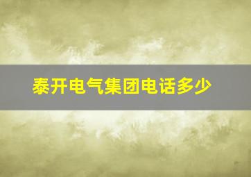 泰开电气集团电话多少