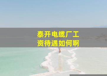 泰开电缆厂工资待遇如何啊