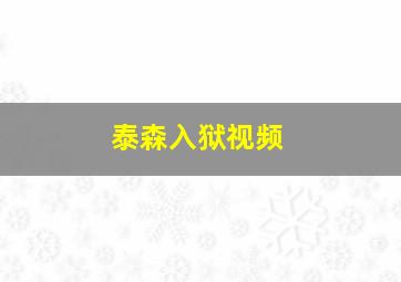 泰森入狱视频