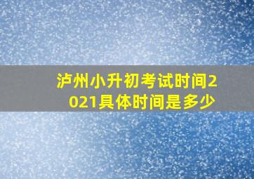 泸州小升初考试时间2021具体时间是多少