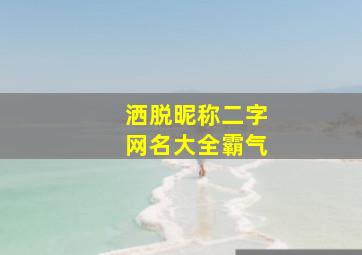 洒脱昵称二字网名大全霸气