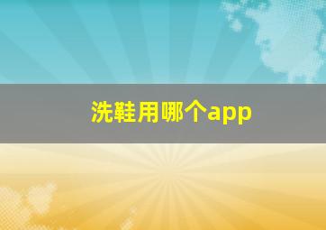 洗鞋用哪个app