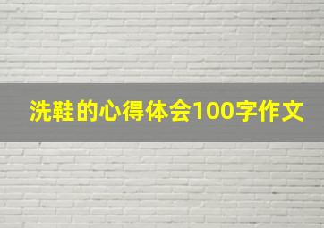 洗鞋的心得体会100字作文