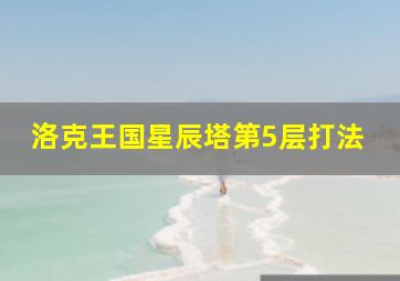 洛克王国星辰塔第5层打法