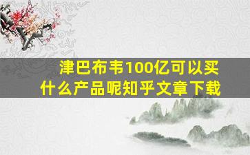 津巴布韦100亿可以买什么产品呢知乎文章下载