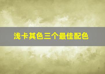 浅卡其色三个最佳配色