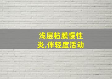 浅层粘膜慢性炎,伴轻度活动