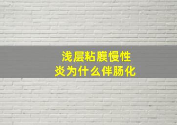 浅层粘膜慢性炎为什么伴肠化