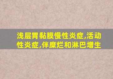 浅层胃黏膜慢性炎症,活动性炎症,伴糜烂和淋巴增生