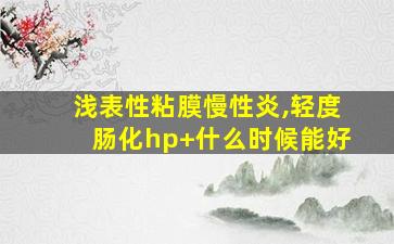 浅表性粘膜慢性炎,轻度肠化hp+什么时候能好