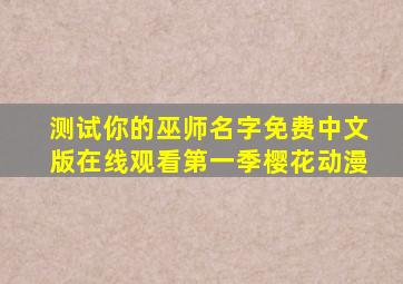 测试你的巫师名字免费中文版在线观看第一季樱花动漫