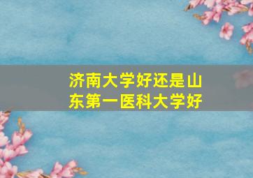 济南大学好还是山东第一医科大学好