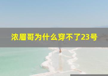 浓眉哥为什么穿不了23号