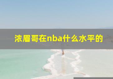 浓眉哥在nba什么水平的