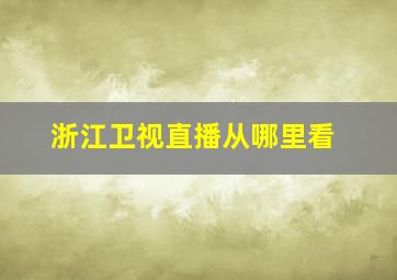 浙江卫视直播从哪里看