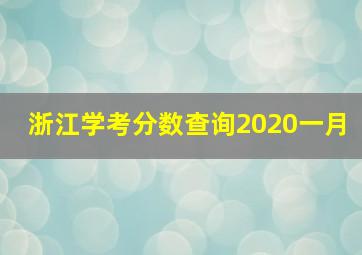 浙江学考分数查询2020一月