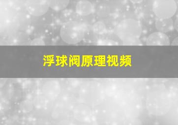 浮球阀原理视频