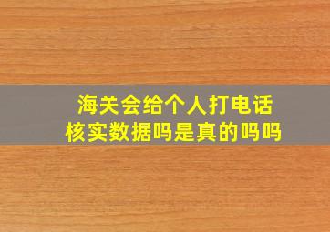 海关会给个人打电话核实数据吗是真的吗吗