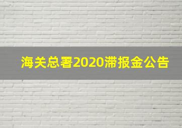 海关总署2020滞报金公告