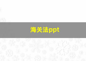 海关法ppt