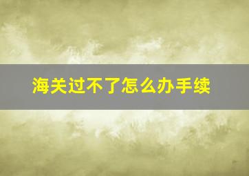 海关过不了怎么办手续