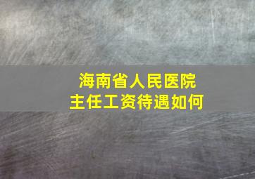 海南省人民医院主任工资待遇如何