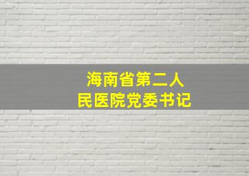 海南省第二人民医院党委书记