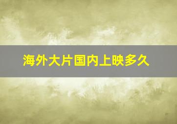 海外大片国内上映多久