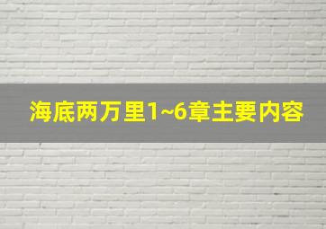 海底两万里1~6章主要内容