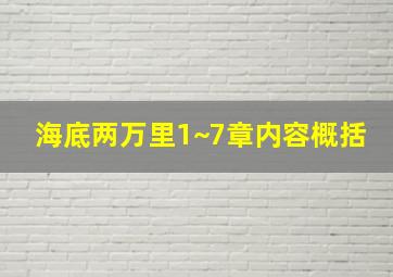 海底两万里1~7章内容概括