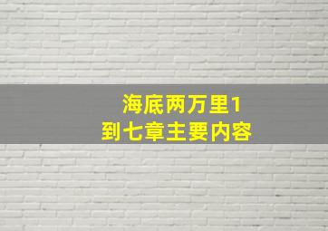 海底两万里1到七章主要内容