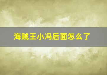 海贼王小冯后面怎么了