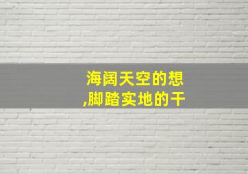 海阔天空的想,脚踏实地的干