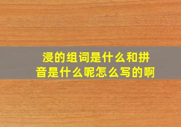 浸的组词是什么和拼音是什么呢怎么写的啊