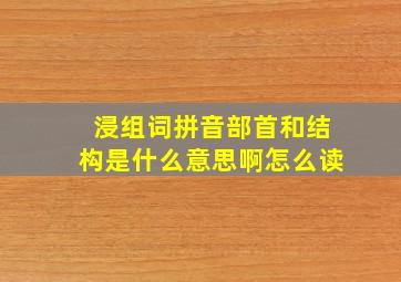 浸组词拼音部首和结构是什么意思啊怎么读