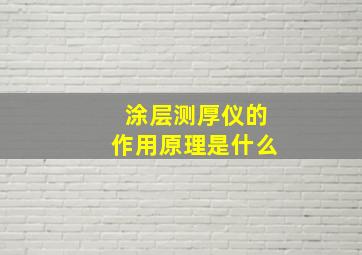 涂层测厚仪的作用原理是什么